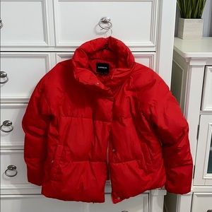 Express Red Puffer Jacket